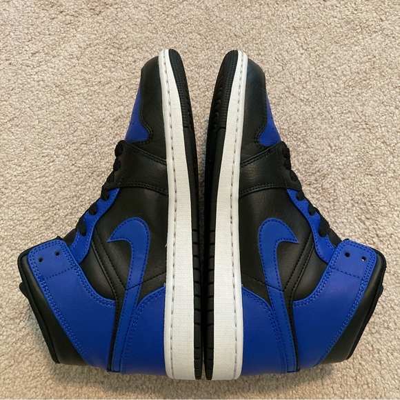 ✅ Nike Air Jordan 1 Mid Black Royal Blue Sneakers - Picture 5 of 13